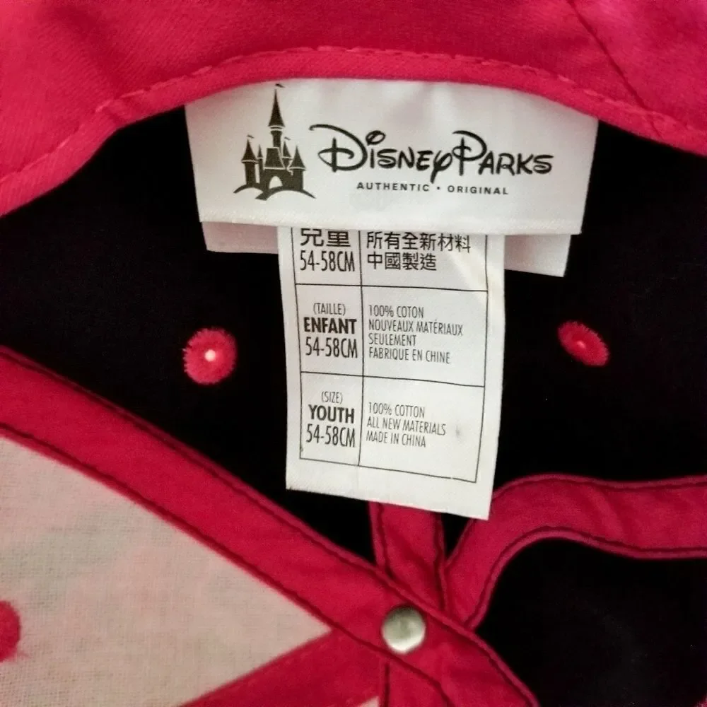 Disney parks hat pink and black youth